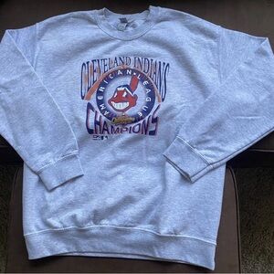 Gildan Gray Cleveland Indians Champions Crewneck Sweater